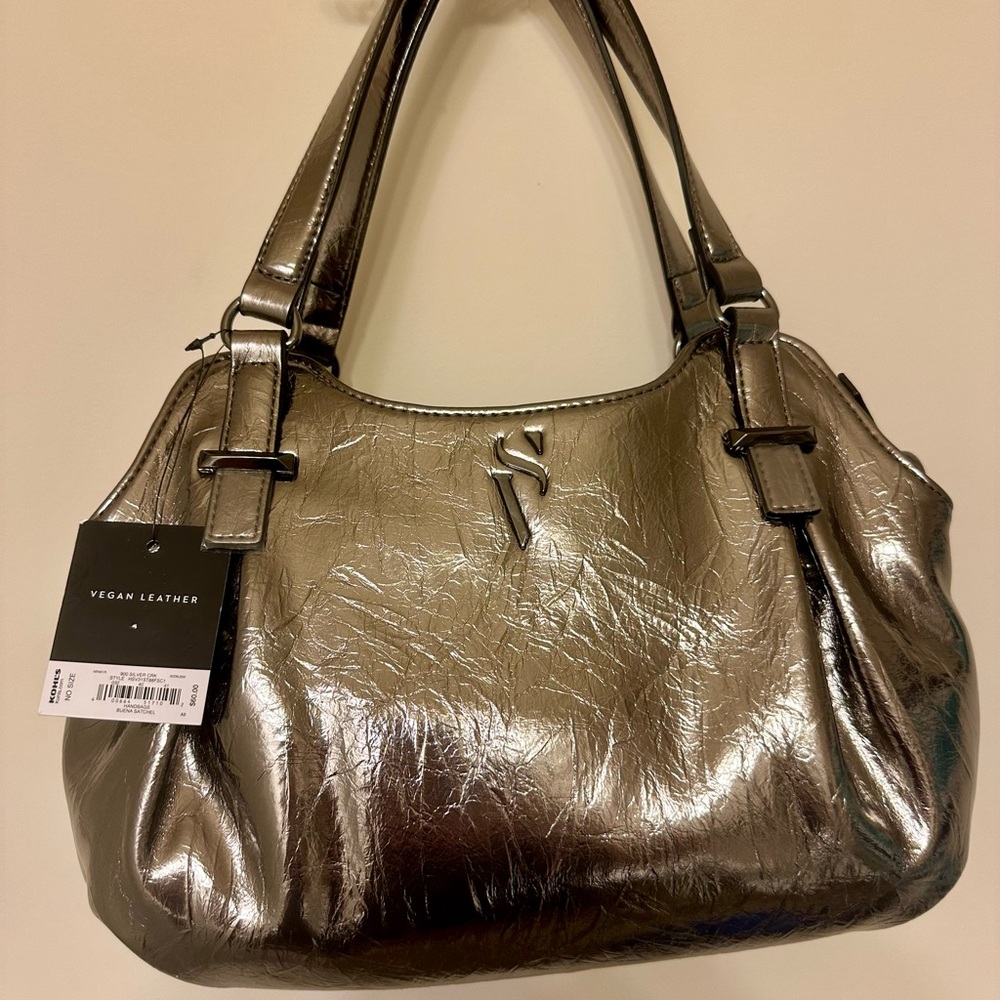 Simply Vera Vera Wang Metallic Silver Shoulder Bag